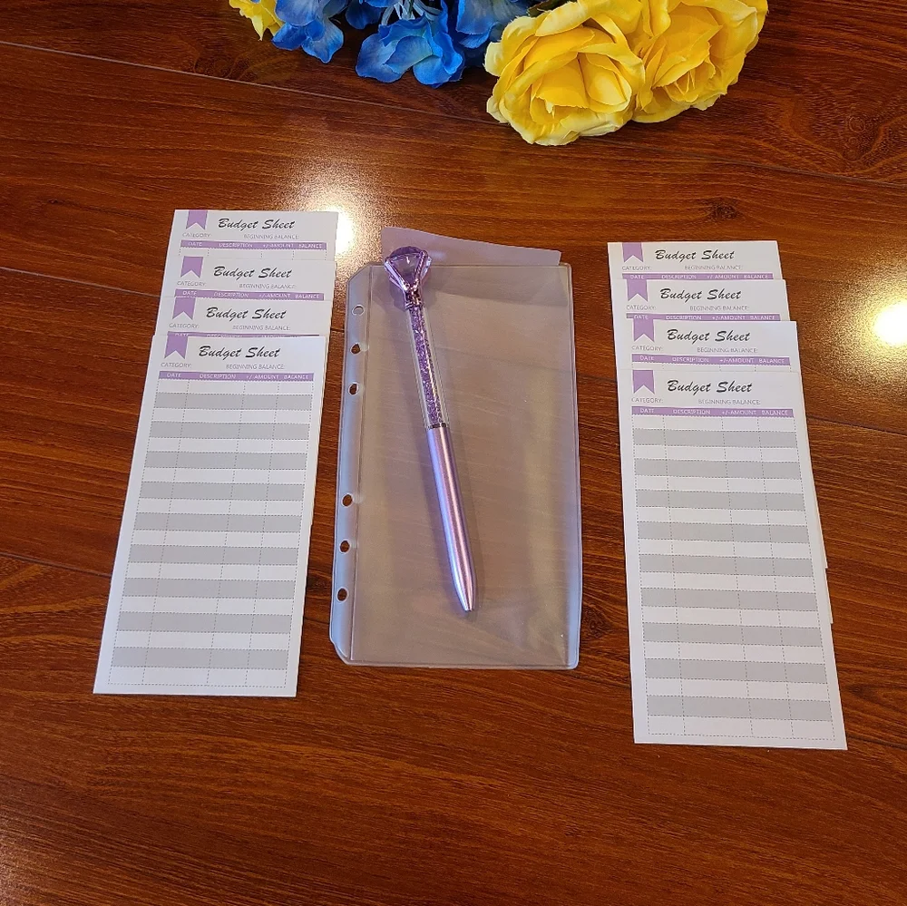 Purple/White Budget Binder Gift Set